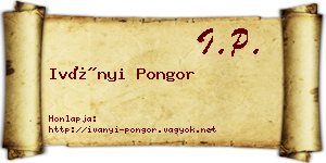 Iványi Pongor névjegykártya